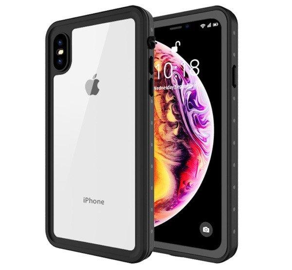 Szilikon telefonvédő (BUMPER, átlátszó előlap és hátlap, vízálló,
közepesen ütésálló, 360° védelem) FEKETE Apple iPhone XS Max 6.5