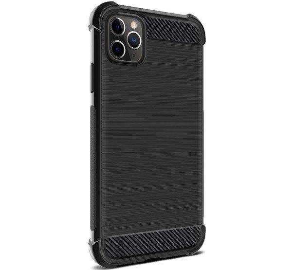 IMAK VEGA szilikon telefonvédő (közepesen ütésálló, légpárnás sarok,
szálcsiszolt, karbon minta) FEKETE Apple iPhone 11 Pro Max
