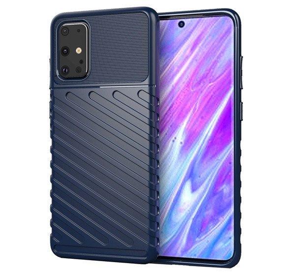 Szilikon telefonvédő (közepesen ütésálló, csíkos, dombor minta)
SÖTÉTKÉK Samsung Galaxy S20 Plus (SM-G985F), Samsung Galaxy S20 Plus 5G
(SM-G986)