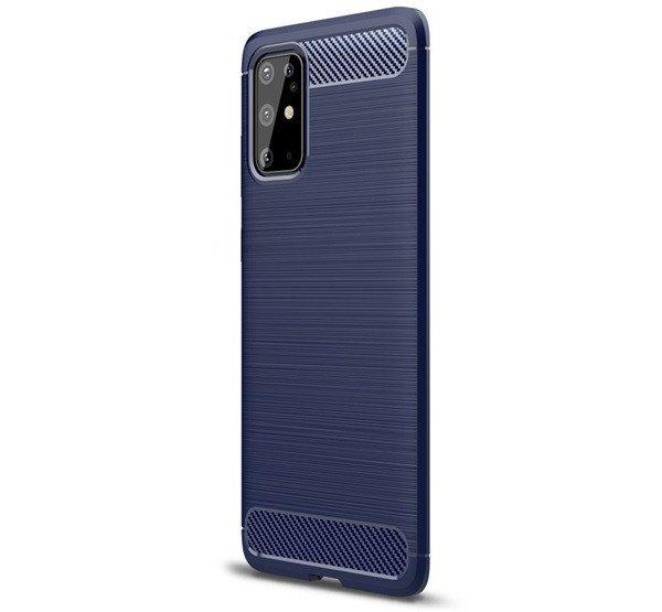 Szilikon telefonvédő (közepesen ütésálló, légpárnás sarok,
szálcsiszolt, karbon minta) SÖTÉTKÉK Samsung Galaxy S20 Plus (SM-G985F),
Samsung Galaxy S20 Plus 5G (SM-G986)