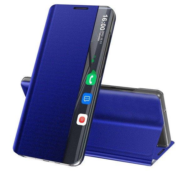 Tok álló, textil hatású (aktív FLIP, oldalra nyíló, asztali tartó
funkció, Smart View Cover) SÖTÉTKÉK Samsung Galaxy A02s (SM-A025F)