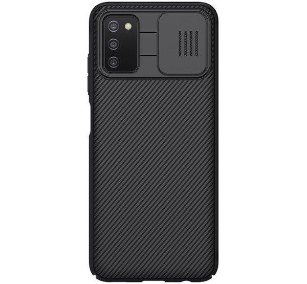 NILLKIN CAMSHIELD műanyag telefonvédő (szilikon keret, közepesen
ütésálló, kamera védelem, csíkos) FEKETE Samsung Galaxy A03s (SM-A037F)