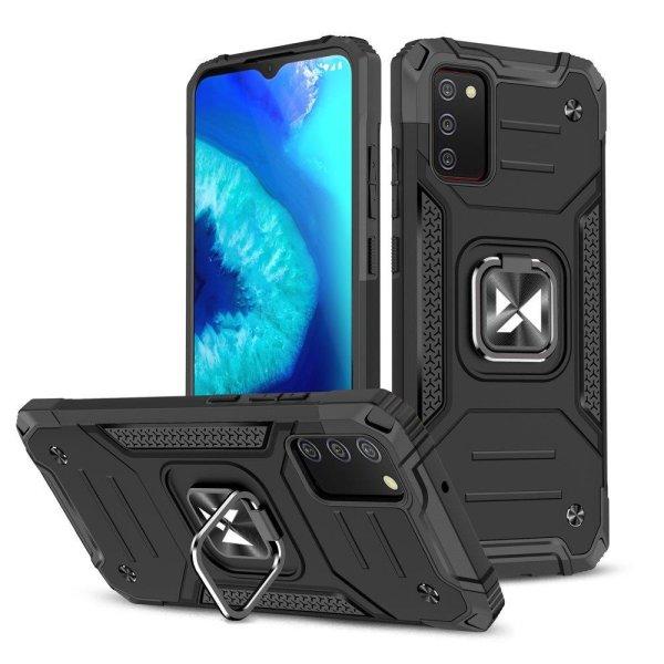 Wozinsky Ring Armor kemény hybrid tok + mágneses tartó Samsung Galaxy A03S
fekete