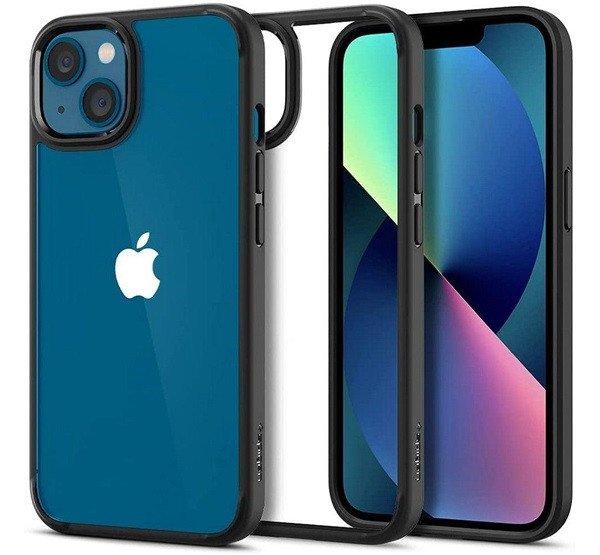 SPIGEN ULTRA HYBRID műanyag telefonvédő (közepesen ütésálló, szilikon
légpárnás keret) ÁTLÁTSZÓ / FEKETE Apple iPhone 13