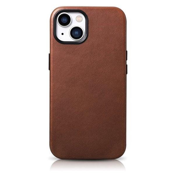 iCarer olajviasz prémium bőr tok iPhone 14 Plus mágneses bőr tok MagSafe
barna (WMI14220703-RB)