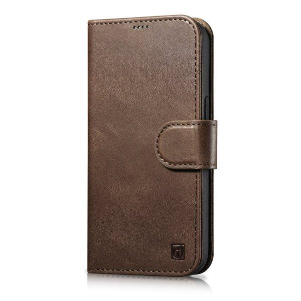iCarer olajviasz tárca tok 2in1 tok iPhone 14 Plus bőr Flip Cover Anti-RFID
barna (WMI14220723-BN)