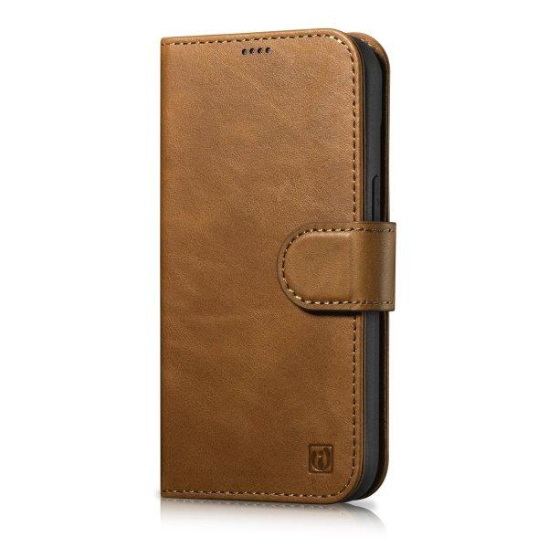 iCarer olajviasz tárca tok 2in1 tok iPhone 14 Plus bőr Flip Cover Anti-RFID
barna (WMI14220723-TN)