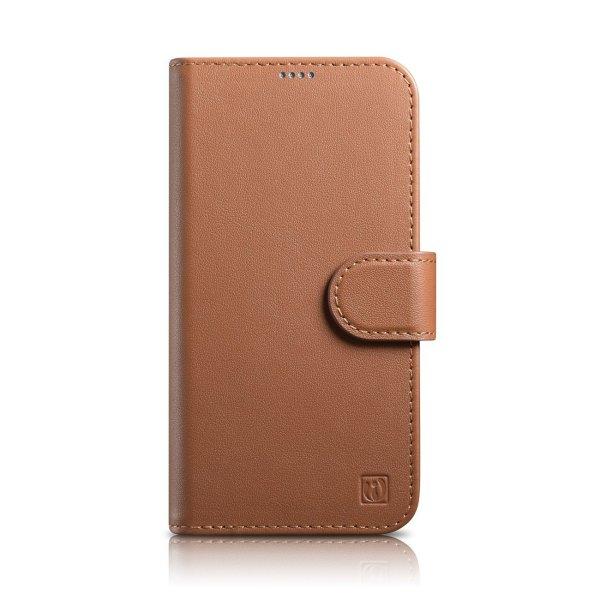 iCarer tárca tok 2in1 iPhone 14 Plus Flip bőr tok Anti-RFID barna
(WMI14220727-BN)