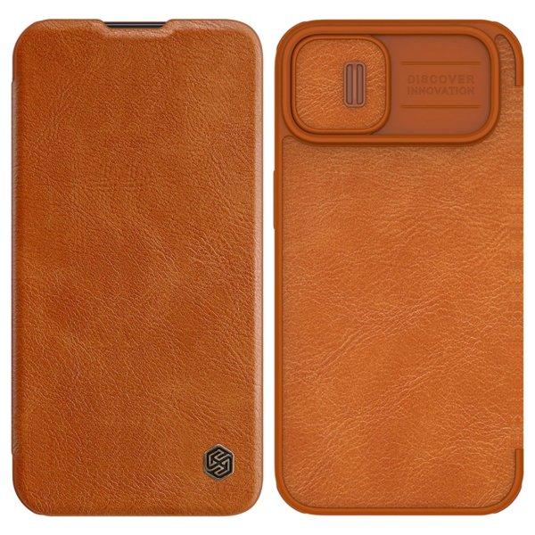 Nillkin Qin Pro bőr tok iPhone 14 Plus 6.7 2022 barna