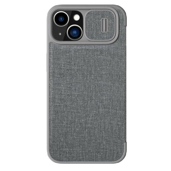 Nillkin Qin Qin Cloth Pro Case tok iPhone 14 Plus kamera védő tok Flip Case
szürke
