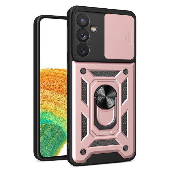 Hybrid Armor Camshield tok Samsung Galaxy A34 5G Armor tok kameravédővel
rózsaszín