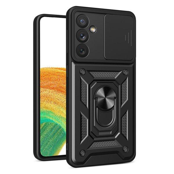 Hybrid Armor Camshield tok Samsung Galaxy A34 5G Armor tok kameravédővel
fekete