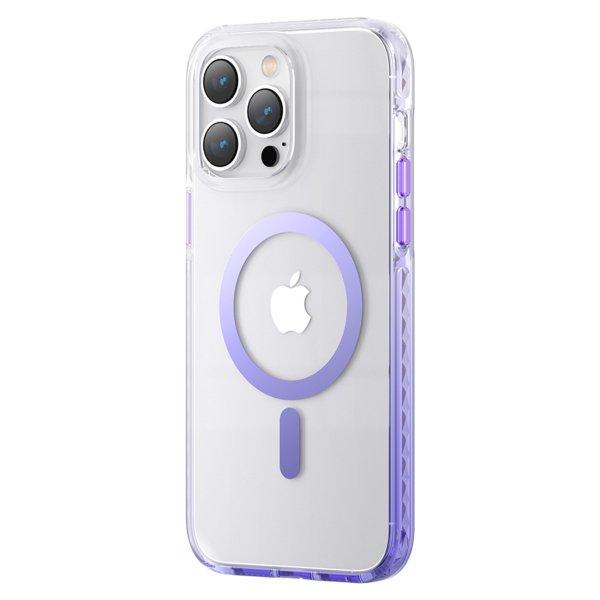 Kingxbar PQY Ice Crystal Series mágneses tok iPhone 14 Plus MagSafe lila