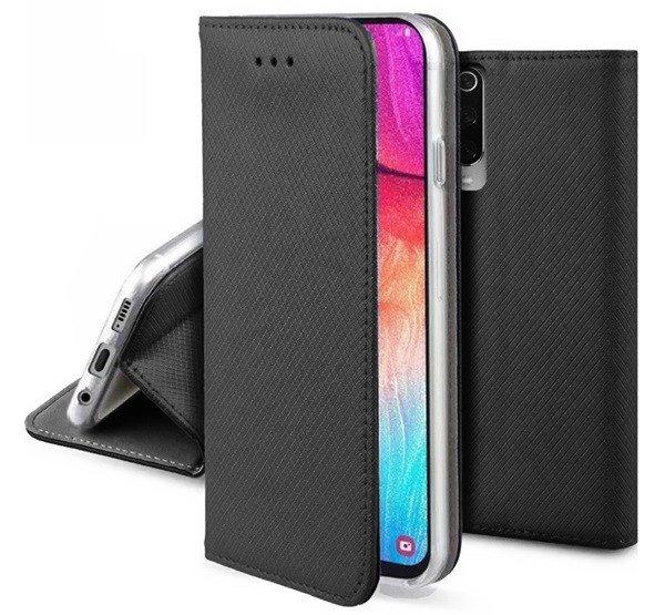 Tok álló, bőr hatású (FLIP, oldalra nyíló, asztali tartó funkció,
rombusz minta) FEKETE Samsung Galaxy A34 5G (SM-A346)
