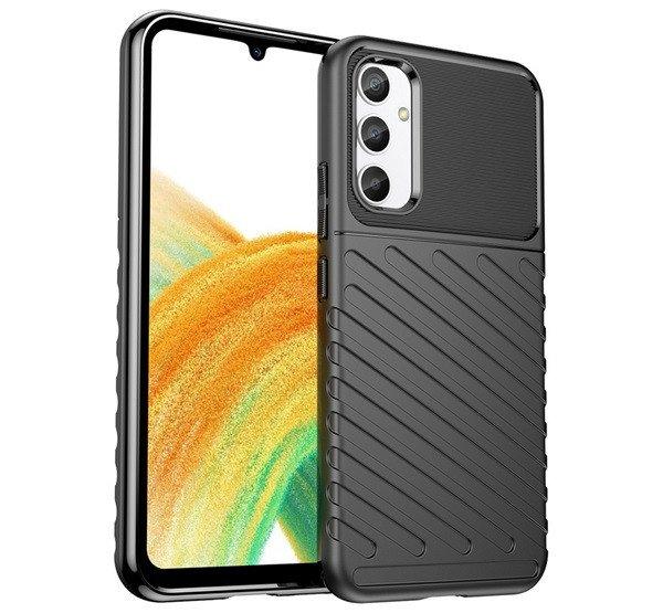 Szilikon telefonvédő (közepesen ütésálló, csíkos, dombor minta) FEKETE
Samsung Galaxy A34 5G (SM-A346)