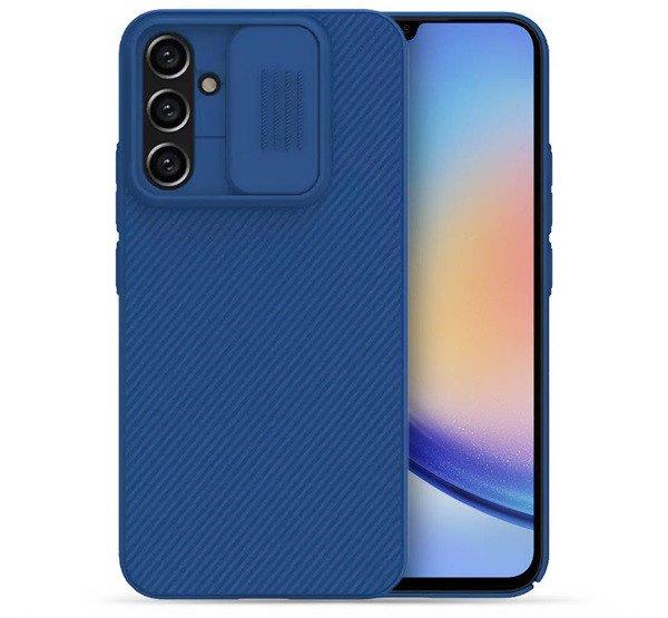 NILLKIN CAMSHIELD műanyag telefonvédő (szilikon keret, közepesen
ütésálló, kamera védelem, csíkos) SÖTÉTKÉK Samsung Galaxy A34 5G
(SM-A346)