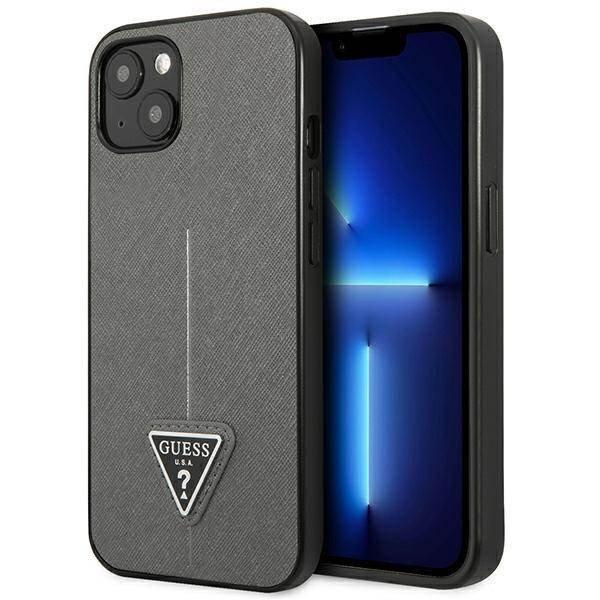 Guess GUHCP13MPSATLG iPhone 13 6.1" ezüst keménytok SaffianoTriangle
Logó