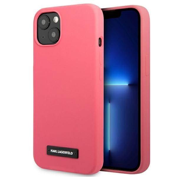 Karl Lagerfeld KLHCP13MSLMP1PI iPhone 13 6,1" keménytok fukszia szilikon
plakett