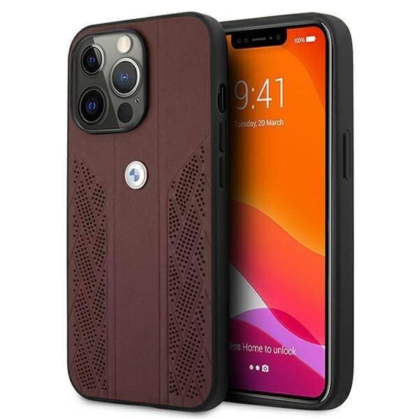 BMW BMHCP13LRSPPR iPhone 13 Pro/13 6,1" piros bőr Curve perforált
keménytok