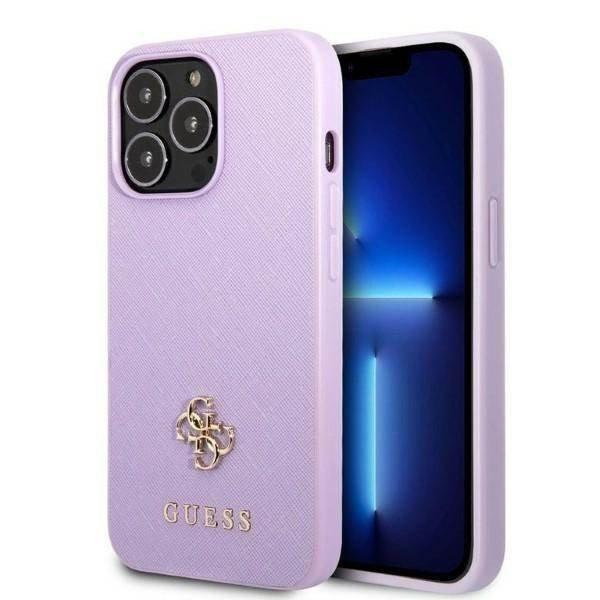 Guess GUHCP13LPS4MU iPhone 13 Pro / 13 6,1" lila Saffiano 4G kis fém
logós keménytok