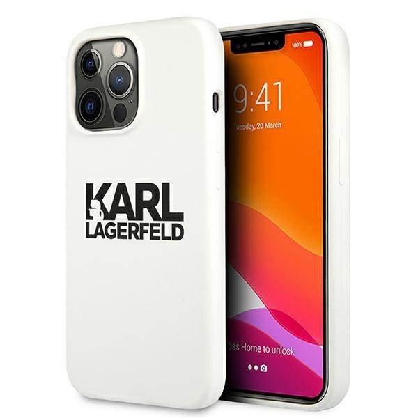 Karl Lagerfeld KLHCP13LSLKLKLWH iPhone 13 Pro / 13 6,1" szilikon Stack Logo
fehér tok