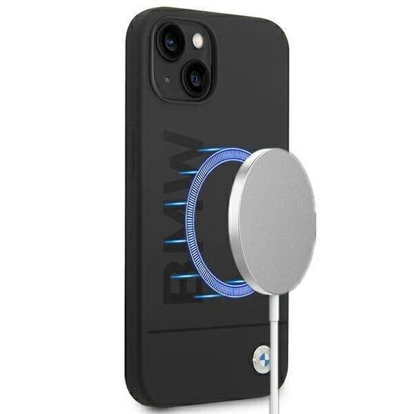 Etui BMW BMHMP14MSLBLBK iPhone 14 Plus / 15 Plus 6,7" fekete keménytok
szilikon Signature Collectioni logó Magsafe