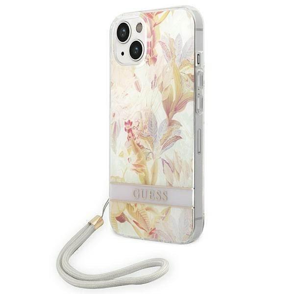 Guess GUOHCP14MHFLSU iPhone 14 Plus / 15 Plus 6.7" lila keménytok
virágszíjjal