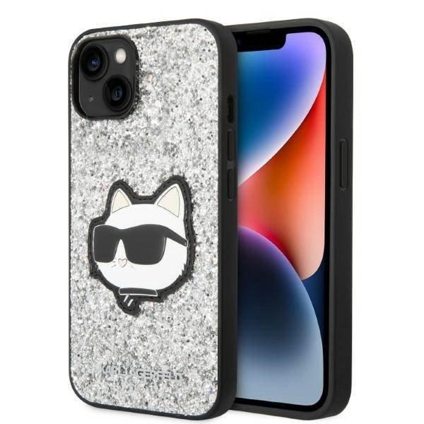 Karl Lagerfeld KLHCP14MG2CPS iPhone 14 Plus / 15 Plus 6,7" ezüst
keménytok Glitter Choupette Patch