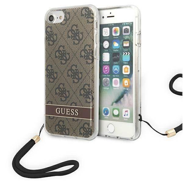 Guess GUOHCI8H4STW iPhone SE 2022 / SE 2020 / 7/ 8 barna 4G Print Strap
keménytok