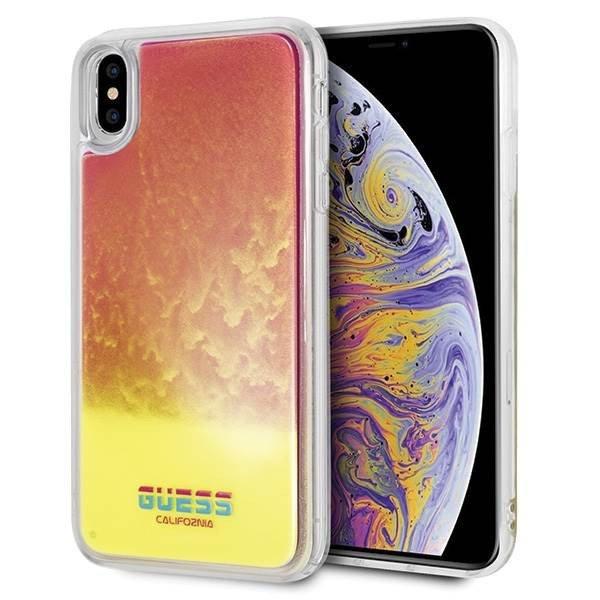 Guess GUHCI65GLCPI iPhone Xs Max rózsaszín California foszforeszkáló
keménytok