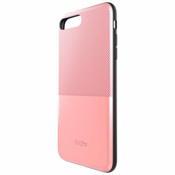 iPhone 6 / 6S (4,7") hátlap tok, műanyag tok, bankkártya tartós, carbon
prémium, rose gold, Dotfes G02