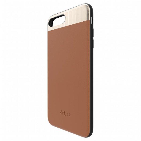 iPhone 6 / 6S (4,7") hátlap tok, bőr tok, barna, prémium, Dotfes G03
