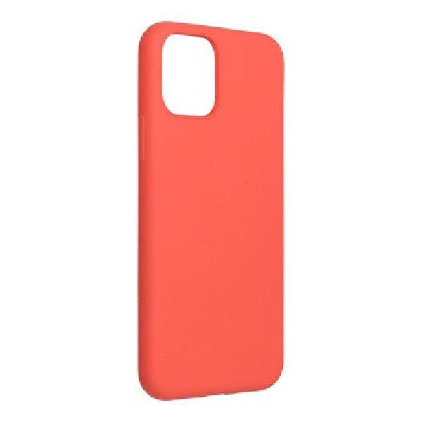 iPhone 11 Pro Max (6,5") szilikon tok, hátlap tok, korall-pink, matt,
velúr belső, Forcell Silicone Lite