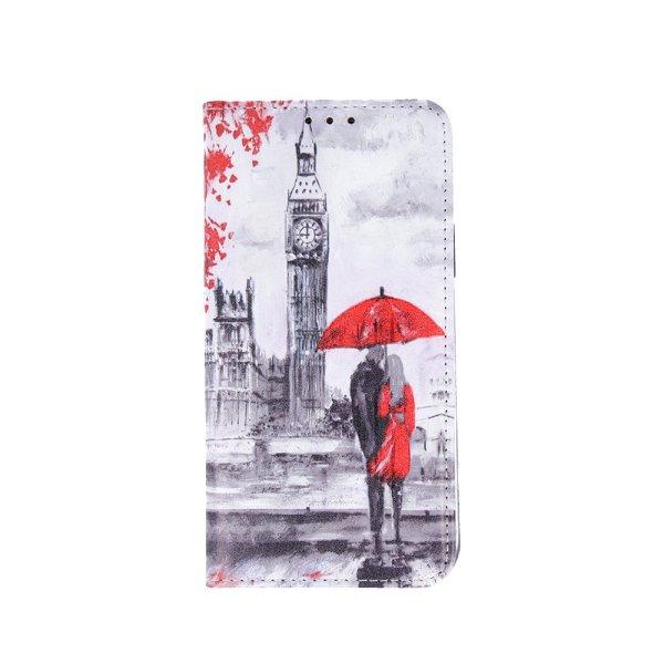 iPhone 11 Pro Max (6,5") telefon tok, könyvtok, oldalra nyíló tok,
mágnesesen záródó, "Lovers in London" mintás, Smart Trendy