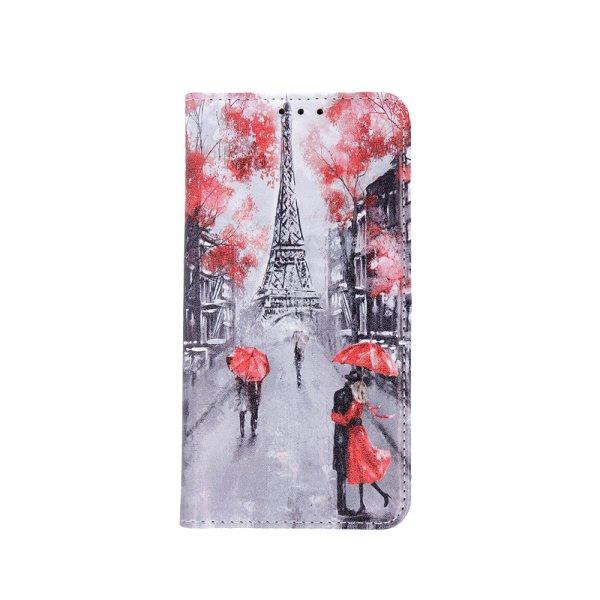 iPhone 11 Pro Max (6,5") telefon tok, könyvtok, oldalra nyíló tok,
mágnesesen záródó, "Lovers in Paris" mintás, Smart Trendy