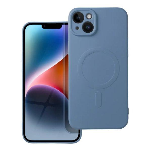 iPhone 14 Plus (6,7") telefon tok, szilikon tok, magsafe, mikroszálas
belső, kék, Silicone Mag Cover