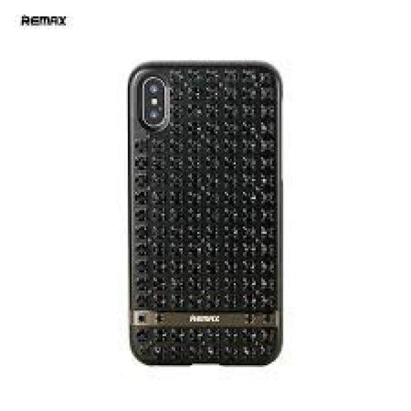 Remax RM-1675 iPhone XS Max (6,5") fekete köves kemény hátlap tok