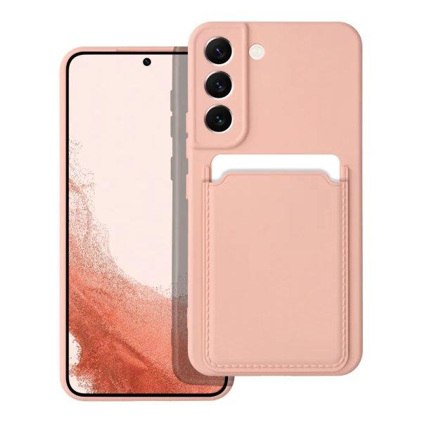 Samsung Galaxy A34 szilikon tok, hátlap tok, bankkártya tartós, rózsaszín /
barackvirág, SM-A346, Card