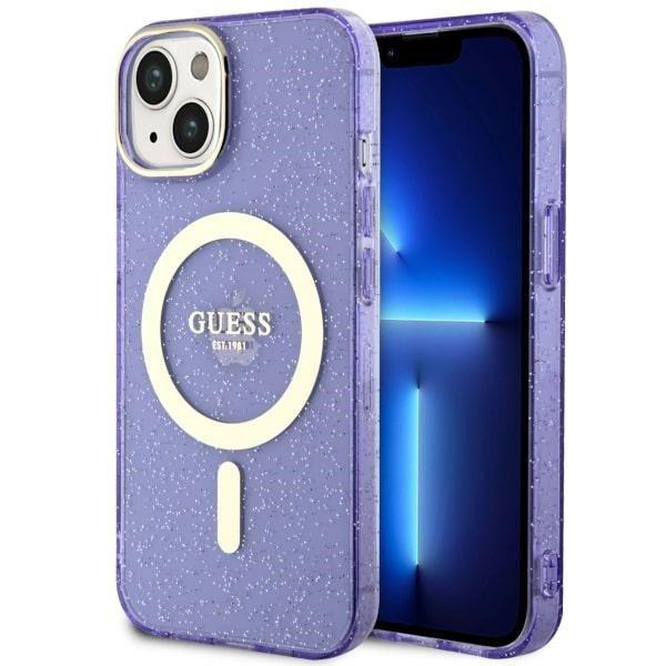 Guess GUHMP14MHCMCGU iPhone 14 Plus / 15 Plus 6.7" lila keménytok Glitter
Gold MagSafe