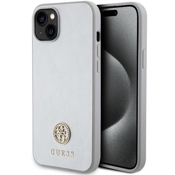 Guess GUHCP15MPS4DGPS iPhone 15 Plus / 14 Plus 6.7" ezüst keménytok
strasszos fém logóval
