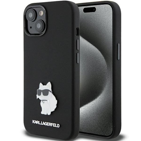 Karl Lagerfeld KLHCP15MSMHCNPK iPhone 15 Plus / 14 Plus 6.7" fekete
szilikon Choupette fém kitűzős tok