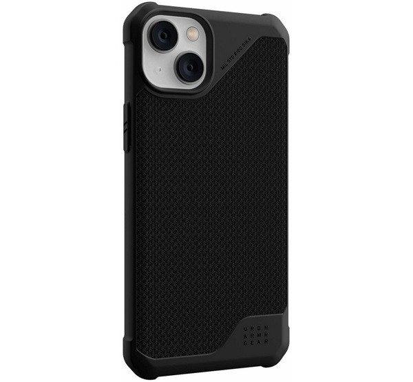 UAG METROPOLIS LT műanyag telefonvédő (szilikon keret, közepesen
ütésálló, MagSafe, bőr hatású hátlap) FEKETE Apple iPhone 14 Plus