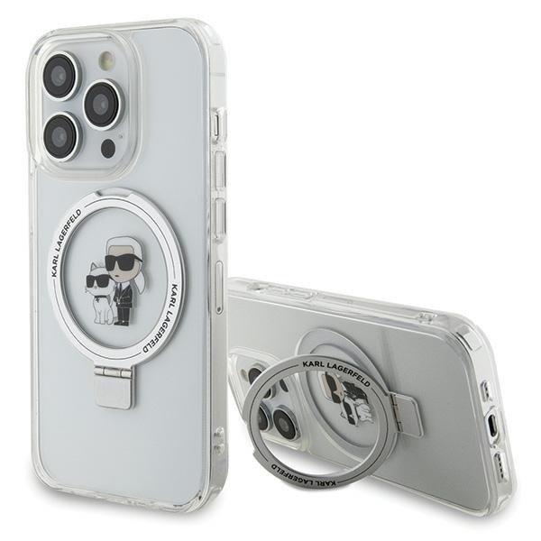 Karl Lagerfeld KLHMP13LHMRSKCH iPhone 13 Pro / 13 6.1" fehér keménytok
gyűrűs állvány Karl&Choupettte MagSafe