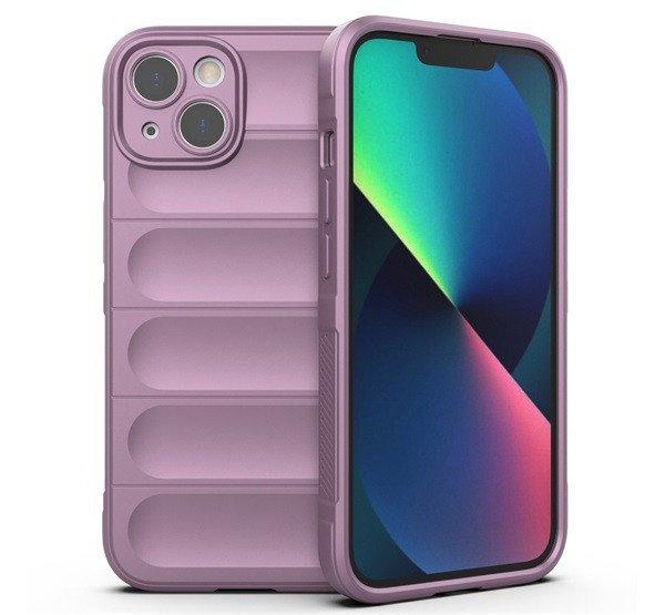 Szilikon telefonvédő (ütésállóság, kameravédő, 3D) LILA Apple iPhone 13