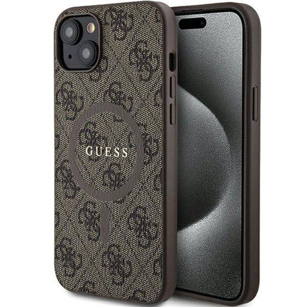 Eredeti tok GUESS GUHMP15MG4GFRW iPhone 15 Plus / 14 Plus 6.7" (bőr 4G
fém logó / barna)