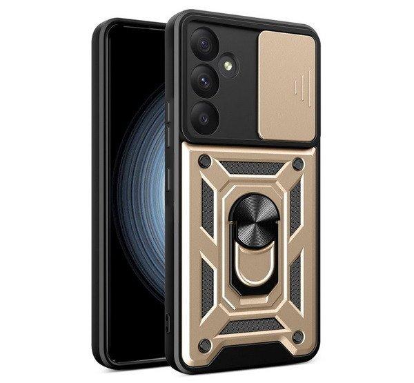 Defender műanyag telefonvédő (ütésállóság, szilikon belső,
tartógyűrű, kameravédő) ARANY Samsung Galaxy A35 5G (SM-A356)