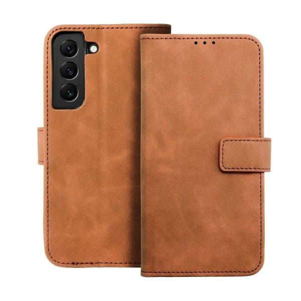 Samsung Galaxy A35 telefon tok, könyvtok, oldalra nyíló tok, mágnesesen
záródó, SM-A356, barna, Tender Book