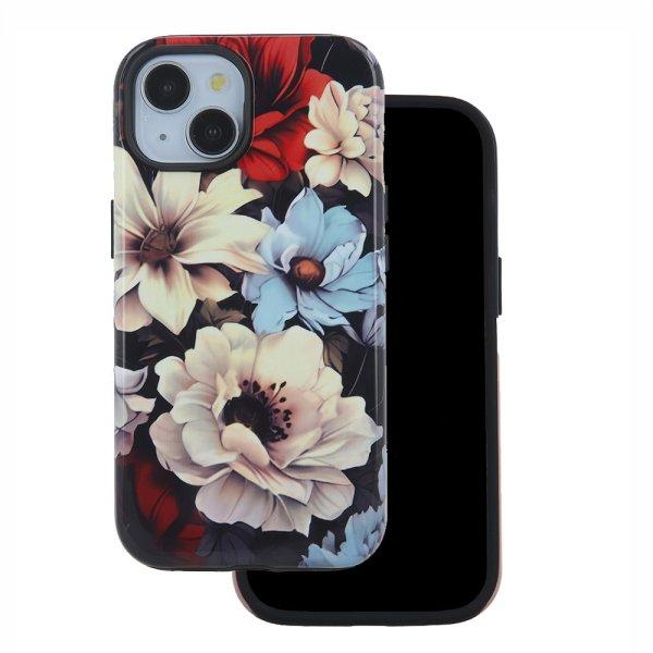 iPhone 13 / 14 (6,1") hátlap tok, kemény tok, TPU / PC tok, virág
mintás, Decor Garden