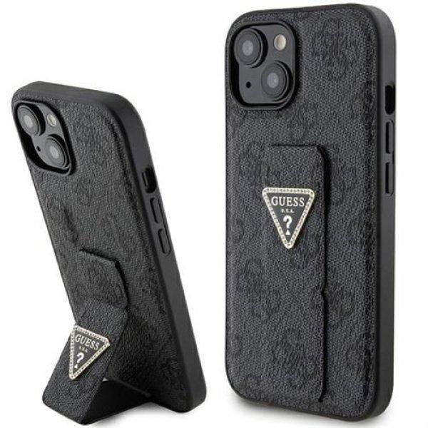 Guess GUHCP15SPGS4TDK Grip Stand 4G Triangle Strass tok iPhone 13 / 14 / 15 -
fekete
