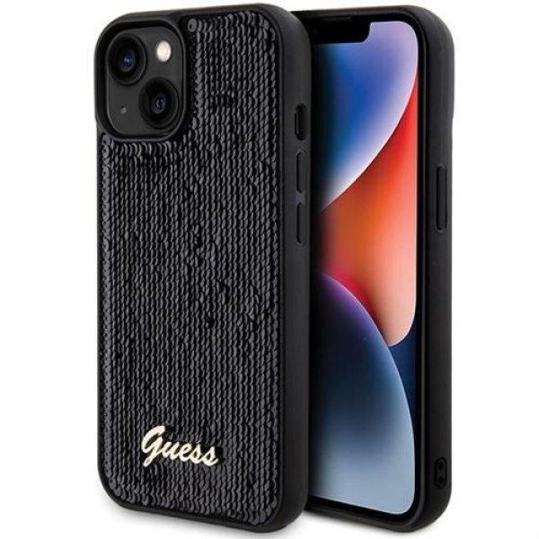 Guess GUHCP15SPSFDGSK Sequin Script Metal tok iPhone 13 / 14 / 15 - fekete